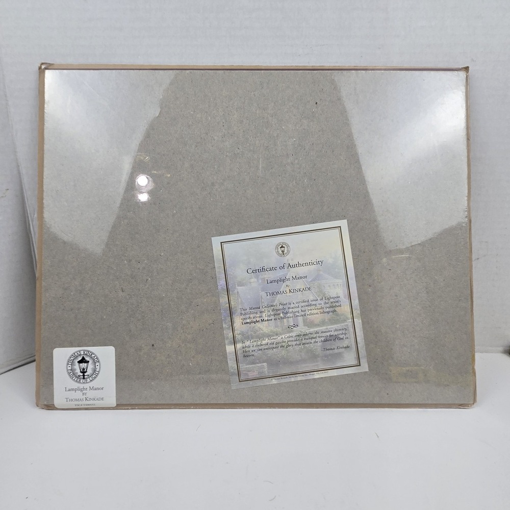 Thomas Kinkade Lamplight Manor 11x14 Matted 8x10 Collector Print SEALED COA FSC